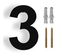 15/20/25/30cm Stainless Steel House Number Silver Address Sign 0-9 Huisnummer Outdoor Numbers Home Numeros Casa Exterior Big(Black No.3,25cm)