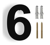 15/20/25/30cm Stainless Steel House Number Silver Address Sign 0-9 Huisnummer Outdoor Numbers Home Numeros Casa Exterior Big(Black No.6,15cm)