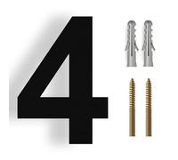 15/20/25/30cm Stainless Steel House Number Silver Address Sign 0-9 Huisnummer Outdoor Numbers Home Numeros Casa Exterior Big(Black No.4,30cm)