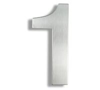 15/20/25/30cm Stainless Steel House Number Silver Address Sign 0-9 Huisnummer Outdoor Numbers Home Numeros Casa Exterior Big(Silver No.1,25cm)