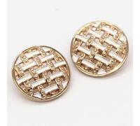 15/20/25 mm lignes rondes boutons en métal doré pour vêtement femme veste manteau fait main grands accessoires décoratifs (couleur : blanc, taille : 25 mm 6 pièces)