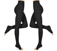 15-20 mmHg Collants de compression médicaux pour homme et femme, 2 paires de bas de compression gradués, leggings de compression pour femme pour varices et œdèmes, noir, 4XL