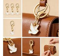 15/24pcs Porte-clés Colombe de la Paix - Porte-clés en alliage de zinc minimaliste, convient pour la fabrication de porte-clés faits main, pendentifs de voiture DIY, pendentifs de sac DIY, cadeaux d'a