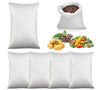15/25/50 Pièces, Sacs pour Gravats, Sacs Tissés Blanc 40 * 62cm, Sac en Polypropylène Standard pour Gravats et Débris pour Gravat Chantier, Déchets Vegetaux, Debris Construction,Jardinage. (25 PC)