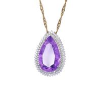 15 * 25 mm Colliers de pendentif amethyste à quartz rose pour femmes accessoires de bijoux de pierres précieuses en diamant à haute teneur en carbone fabriquées en Chine