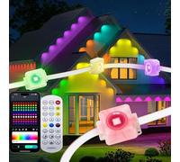 15/30/45/60M Guirlande Lumineuse RGB Intelligente, APP Et Télécommande - Éclairage Extérieur Permanent Pour La Maison, Étanchéité IP67, Éclairage De Bordure De Toit(15m)