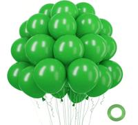 15/45/100 pièces Ballons en latex verts de 5/10/12 pouces, ballons à l'hélium pour l'anniversaire, la remise des diplômes, la douche, le mariage, les fêtes de vacances, la décoration. Ruban vert, rent