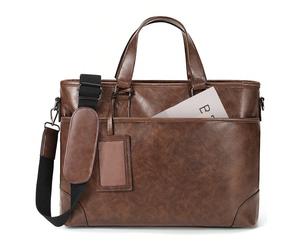 15,6 pouces Mallette pour ordinateur portable, sac à main d'affaires grande capacité, convient aux formats A4 et B4, conception double usage, sac pour entretien d'embauche, véritable, imperméable, ave