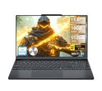 15,6 Pouces Ordinateur Portable, Win 11 PC Portable 16Go RAM DDR4 512Go SSD, CPU Twin Lake-N150, Clavier Rétro-éclairé+Déverrouillage Empreinte, Laptop1080P Écran, WiFi5+Mini-HDMI+USB3.0+BT4.2+Webcam