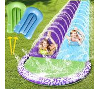15.7ft/480cm Toboggan pour Pelouse Double Toboggan à Eau avec 2 Planches Gonflables,Toboggans Piscine Hors Sol,Jouet d'eau d'été pour Enfants et Adultes,Extérieur et Jardin