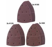 kwb by Einhell kit de 15 feuilles abrasives triangulaires à fixation rapide 150x100mm pour ponceuse triangulaire (15 feuilles, 150 x 100 mm, 5 x K60, 5 x K120, 5 x K180, système de fixation rapide)