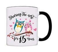 15 Ans De Bonheur Conjugal Mug À Café Avec Anse Tasse Humour Mug Pour Cacao Maison Espresso 330Ml