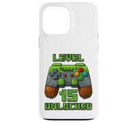 15 Ans Level Up, Cadeau d'anniversaire Amusant pour Gamer Meme Coque pour iPhone 13 Pro Max