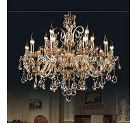 15 Arms Crystal Chandelier Lamp Light Lustres De Cristal Decoration Chandeliers Crystal Lustre Compatible with Home and Hotel (Lampshade Color : Gold) (Silver)