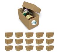 15 Boîtes en Carton kraft Élégantes pour Cadeaux 180x95x105 mm - Faciles à Monter, Personnalisables pour Toutes les Occasions telles que Mariages et des Jours Spéciaux comme Noël, Halloween