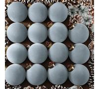 15 Boules de Noël en Velours, Boules de Noël Incassables en Plastique Floqué, Décoration d'arbre de Noël, Boules Décoratives pour La Maison Et Les Fêtes de Fin D'Année (Bleu)