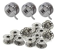 15 canettes pour machine à coudre avec 3 boîtiers de canette + 12 bobines de fil métallique, compatibles avec toutes les ma