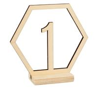 15 chiffres en bois hexagonaux pour table de mariage Artemio