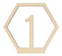 15 chiffres en bois hexagonaux pour table de mariage Artemio