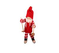 15 cm de Noël en bois de ski poupée enfant maison de poupée poupée sapin de Noël pendentif * 1 pièce coiffe (D, taille unique)