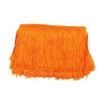 15 cm x 1 m - Bordure franges - Ruban dcoratif - Frange de danse - Frange coupe - En soie - Pour la couture, le bricolage, les vtements, la lingerie, les costumes, les rideaux, la dcoration, orange B