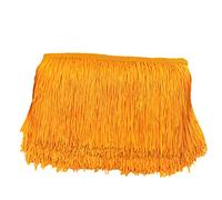 15 cm x 1 m - Bordure franges - Ruban dcoratif - Frange de danse - Frange coupe - En soie - Pour la couture, le bricolage, les vtements, la lingerie, les costumes, les rideaux, la dcoration, orange C
