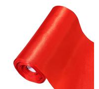 15 cm x 20 m - Rouge - Grand ruban de satin pour arche de voiture, cérémonie d'ouverture, décoration extérieure, fête, chaise, mariage, Saint-Valentin
