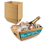 15 Coffrets en Carton Vide sans Couvercle 34x23x11cm | Coffret de Cadeaux de Noël, Pâques, Fête des Pères, Fête des Mères | Corbeilles d'Entreprise et Coffrets pour la Famille et les Amis