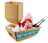 15 Coffrets en Carton Vide sans Couvercle 45x33x13cm | Coffret de Cadeaux de Noël, Pâques, Fête des Pères, Fête des Mères | Corbeilles d'Entreprise et Coffrets pour la Famille et les Amis