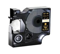 15 couleurs 6/9/12 mm Tapis 45013 45803 45010 Compatible avec D1 Black on White Étiquette de bande compatible avec LabelManager LM160 LM280(Gold on black)