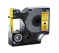 15 couleurs 6/9/12 mm Tapis 45013 45803 45010 Compatible avec D1 Black on White Étiquette de bande compatible avec LabelManager LM160 LM280(Black on gold)