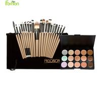 15 Couleurs Contour Creme Visage Maquillage Correcteur Pôlette + 20 Pieces Pinceaux À Paupieres Blush Poudre Eyeliner Levres Brosses À Sourcils