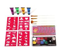 15 Couleurs Peinture Visage Séchage Rapide Peinture corporelle avec Pinceau Eau Maquillage Halloween Maquillage Beauté Visage Palette de Couleurs Halloween Beauté Corps Palette Séchage Rapide pour