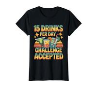 15 Drinks per Day Challenge Accepted Party Level Expert - T-Shirt Graphique avec Valeur