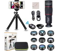 15 En 1 Kit De Lentilles De Caméra Universel Pour Téléphone 18X Téléobjectif Objectif Grand Angle,Macro,Fisheye Cpl Flux Étoile Radial Déclencheur À Distance Pour La Plupart Des Té[CAR785503]