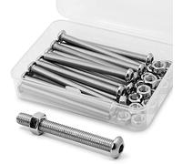 (15 Ensemble) M6 x 70mm 304 acier inoxydable Bouton vis à tête hexagonale et écrous