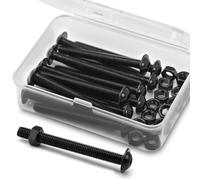 (15 Ensembles) M5 x 50mm Vis Boulons et écrous à Tête Creuse Kit 304 Acier Inoxydable Oxyde Noir, Vis à Tête Cylindrique, Boulons à Bride, Vis à Bride