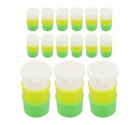 15 Ensembles Petits Gobelets à Remède PVC avec Couvercles | Disposition 3 en Ligne ou Simple, Léger et Portable, Usage Voyage et Travail, Fermeture Ajustée