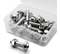 (15 Ensembles) Vis à Six Pans Creux M8 x 20mm Avec Bride et écrous Jeu de Vis à Tête Cylindrique d'Acier Inoxydable 304