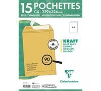 Set de 15 pochettes Clairefontaine Kraft 229 x 324 mm Jaune E