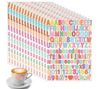 15 Feuilles Autocollants Numéro Alphabet Coloré, 2280 Pièces Stickers Lettres Coloré Étanche, Autocollants de Chiffres Alphabétiques en Vinyle, pour DIY Scrapbooking Cartes de Vœux, BoîTe Aux Lettres