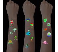 15 Feuilles De Tatouages Temporaires Lumineux Pour Enfants Imperméable Cartoon Pirates Robots Pirate Tattoo Stickers Set Filles Garçons Cadeau D'anniversaire Pour Enfants Party[Z3123]