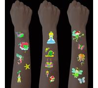 15 Feuilles De Tatouages Temporaires Lumineux Pour Enfants Imperméable Cartoon Pirates Robots Pirate Tattoo Stickers Set Filles Garçons Cadeau D'anniversaire Pour Enfants Party