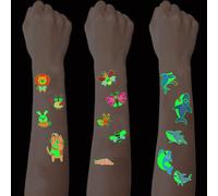 15 Feuilles De Tatouages Temporaires Lumineux Pour Enfants Imperméable Cartoon Sharks Animal Insects Tattoo Stickers Set Girls Boys Glow In The Dark Birthday Gift For Children Party[Z3125]