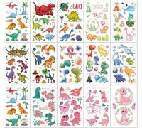 15 Feuilles Tatouages Éphémères Dinosaures À Paillettes Imperméables Et Écologiques Pour Enfants