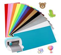 15 Feuilles Vinyle Thermocollant pour Cricut Joy, 14 x 30,5 CM Feuille Flex Thermocollant Vinyl Transfert de Chaleur pour T-shirts, Sacs, Vêtements et Autres Tissus de Pressage à Chaud