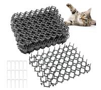 15 grilles à épines Contre Les Chats 20x15cm, Noir Tapis Anti-Chats avec Pointes & ancrage dans la Terre, Flexible et découpable comme Ceinture de Dissuasion pour Les Chat dans Le Jardin, sur Le BALC