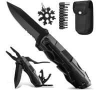 15 In 1 Multifunctional Knife,Folding,Multifunctional Pliers,Stainless Steel Survival Pocket Knife With 18 In 1 Snowflake Tool For Camping,Hiking,Men's Gift