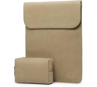 15 Inch Laptop Case for MacBook Air 15 M4 A3241 M3 M2 2025-2023, 15 Inch Surface Laptop 7/6/5/4/3, MacBook Pro 15 2019-2016, Faux Suede Case with Small Bag, Khaki