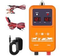 15 KM Cloture Electrique pour Animaux,Puissante 2J electrificateur de cloture,electrificateur secteur Pour ÉLevage D'Animaux Cheval Vache Moutons,Pour ferme jardin pâturage (Bleu Clôture électrique A)